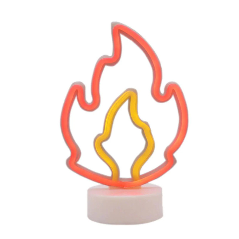 Led Neon Fire Shape Lamp - Red & Yellow - إضاءة